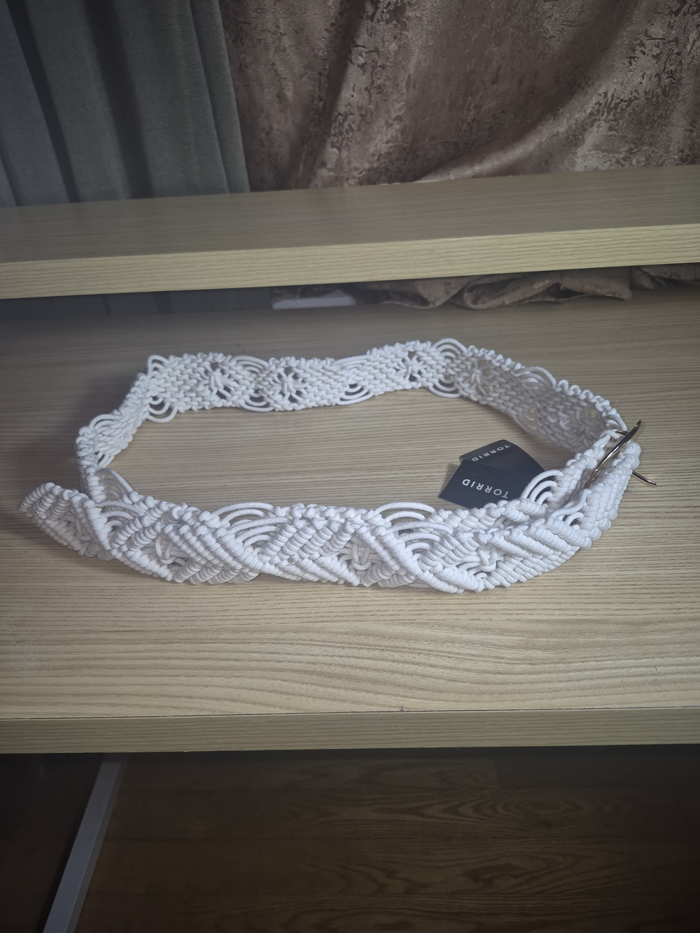 White Macramé Torrid Braided Belt